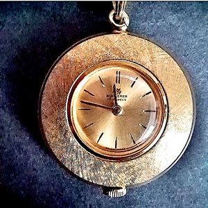 Bucherer Vintage Swiss Gold Plated Pendant Watch